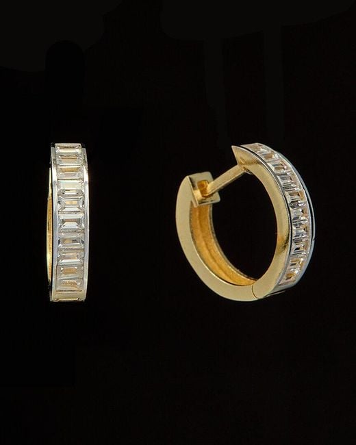 Italian Gold Over Silver Black 18K 0.60 Ct. Tw. Topaz Earrings