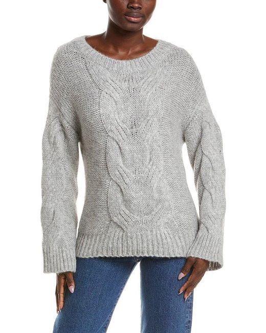 NAADAM Gray Luxe Lofty Alpaca-Blend Cable Boatneck Sweater