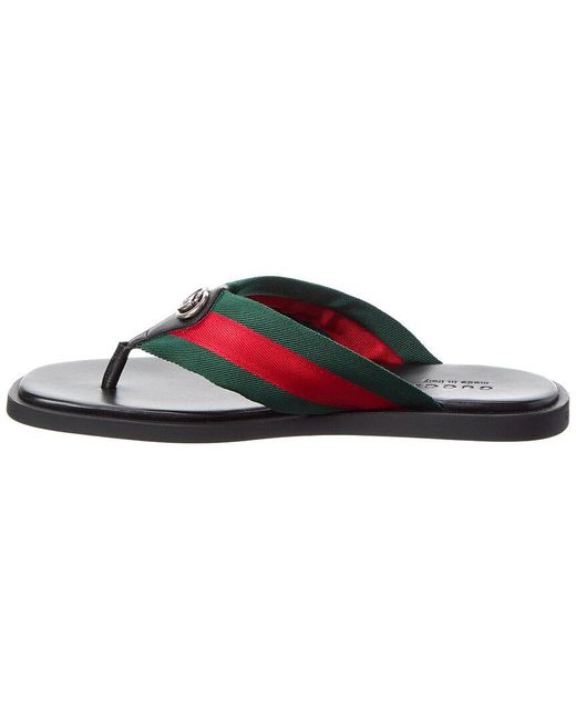 Gucci Green Interlocking G Thong Sandal for men