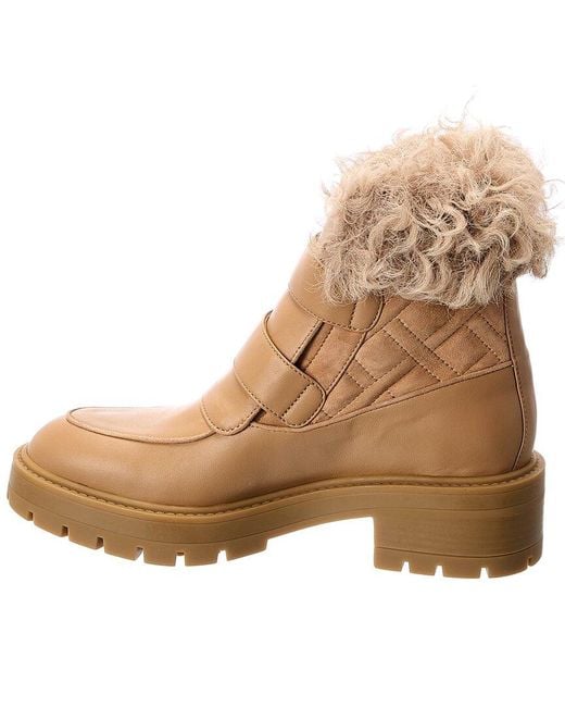 Aquazzura Natural Ryan Leather & Suede Bootie
