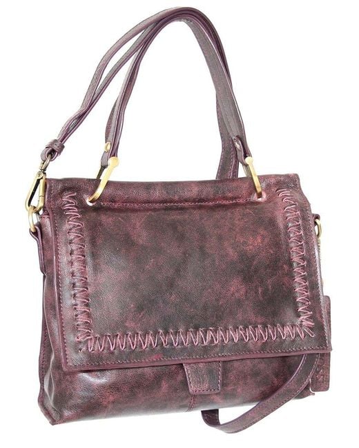 Nino Bossi Purple Cleopatra Aviator Leather Satchel