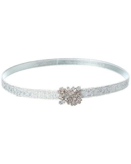 Roger Vivier White Buckle Tweed Belt