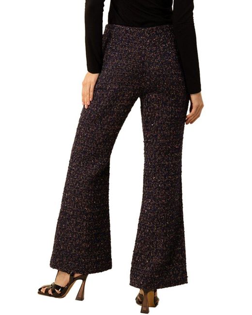 Hale Bob Black Kayleigh Wool-Blend Pant
