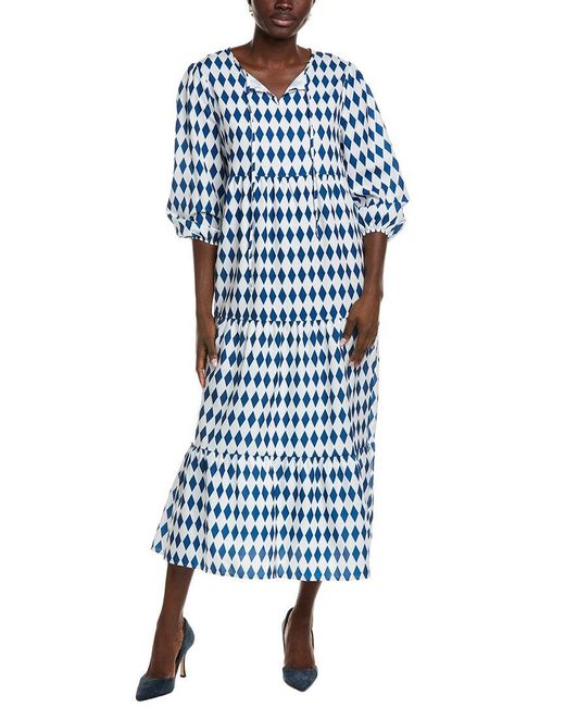 IPPONELLI Blue Tiered Maxi Dress