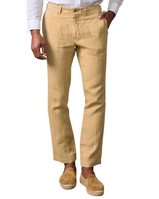 J.McLaughlin Natural Solid Rori Linen Pant for men