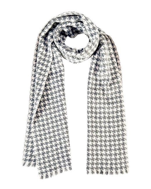 Blue Pacific Multicolor Houndstooth Cashmere-Blend Scarf
