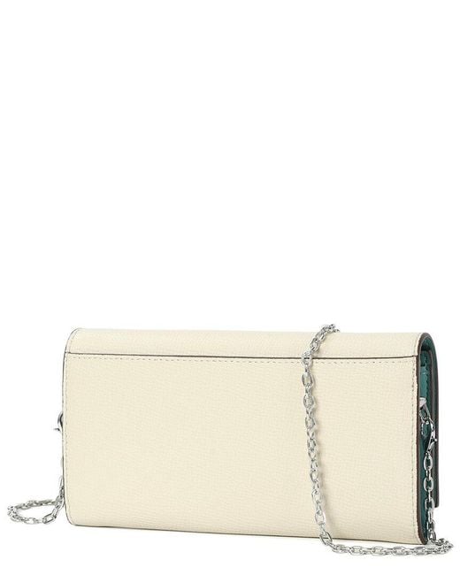 Tiffany & Fred Paris Natural Saffiano Leather Crossbody Wallet/Clutch