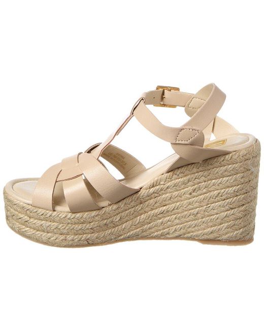 M by Bruno Magli Natural Estra Leather Wedge Sandal