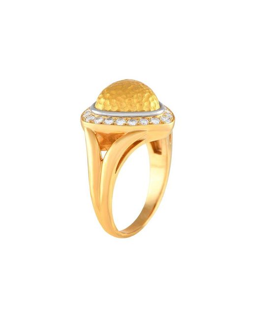 Chaumet Metallic 18K 0.40 Ct. Tw. Diamond Halo Cocktail Ring (Authentic Pre-Owned)