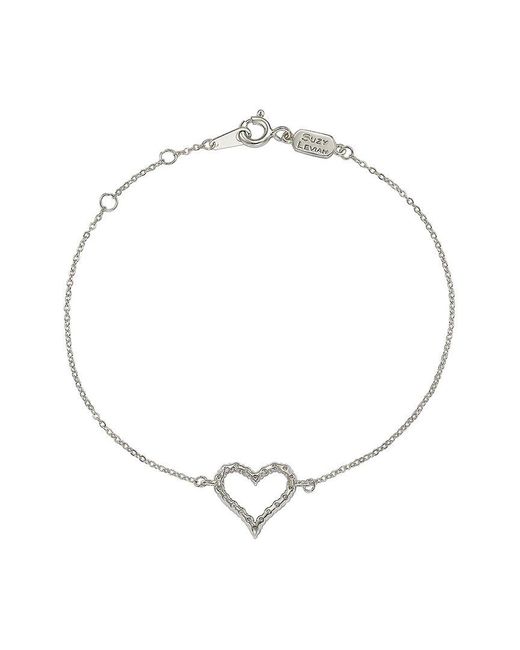 Suzy Levian White 14k 0.24 Ct. Tw. Diamond Heart Solitaire Bracelet