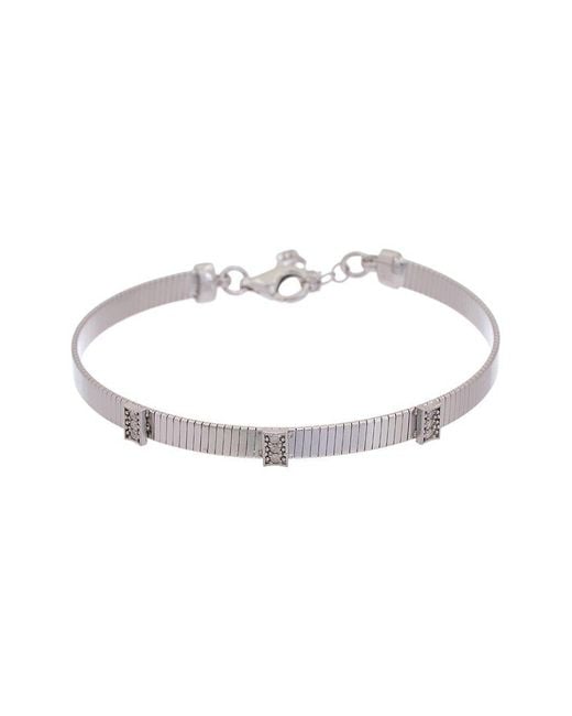 Meshmerise White 18K Over 0.05 Ct. Tw. Diamond Bangle Bracelet