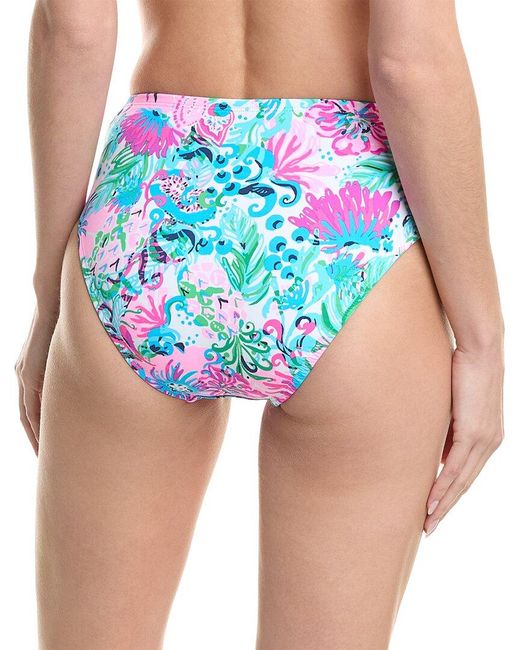 Lilly Pulitzer Blue Yarrow High-waist Bikini Bottom