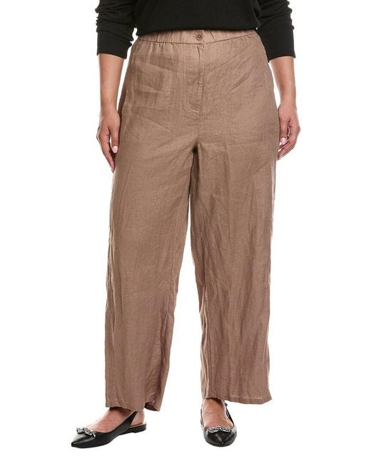 Eileen Fisher Natural Plus Wide Linen Ankle Pant