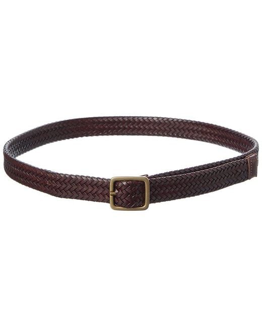 J.McLaughlin Brown Braided Leather Belt for men