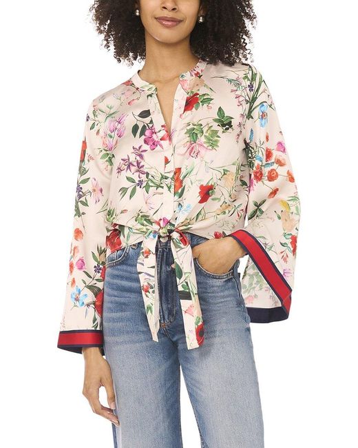 Vince Camuto White Tie Front Blouse