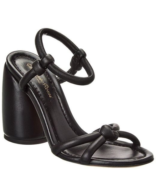Gianvito Rossi Black 95 Leather Sandal