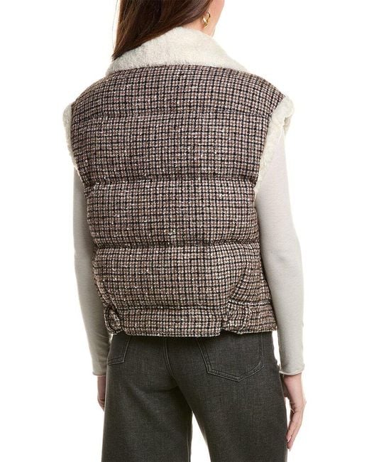 Brunello Cucinelli Gray Shearling-Trim Wool & Alpaca-Blend Vest