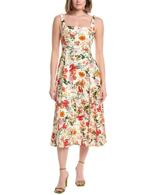 Julia Jordan Metallic Linen-Blend Sleeveless Midi Dress