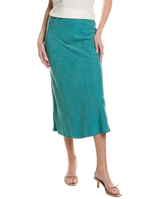 Bella Dahl Green Bias Midi Skirt