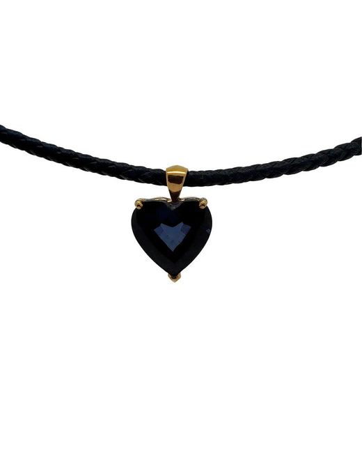 Prince Diamond & Jewelry Black 14K 9.84 Ct. Tw. Diamond & Sapphire Heart Pendant