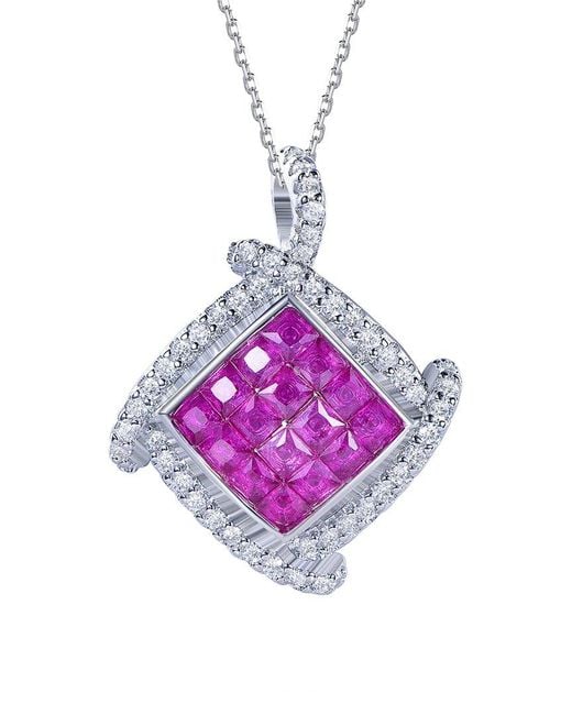 Suzy Levian CZ Jewelry Pink Suzy Levian Cz Invisible Setting Necklace