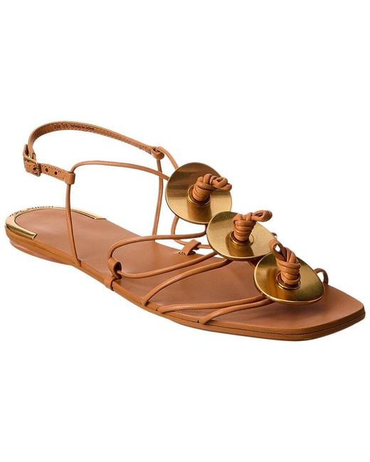 Tory Burch Brown Artisanal Knot Leather Sandal