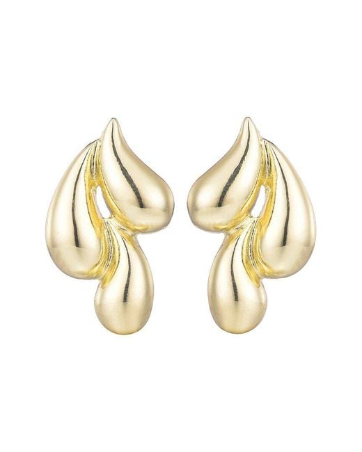 Adornia Metallic Plated 3-Teardrop Stud Earrings