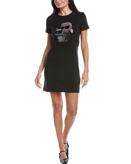 Karl Lagerfeld Black Choupette & Karl T-Shirt Dress