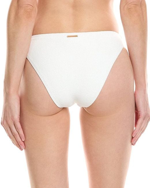 MILLY White Margot Solid Texture Bikini Bottom