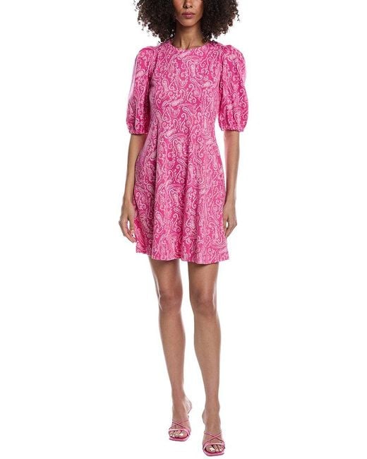 tyler boe Pink Fran Jacquard Mini Dress
