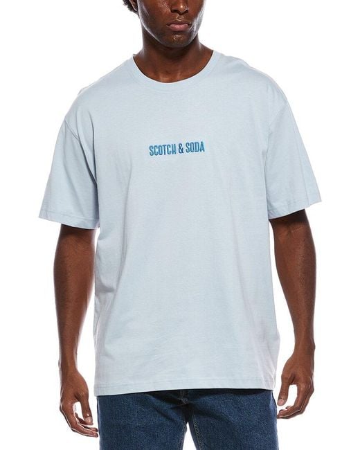 Scotch & Soda Blue Graphic T-Shirt for men
