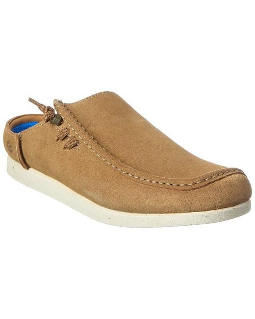 Clarks Brown Shacrelite Sun Suede Mules for men