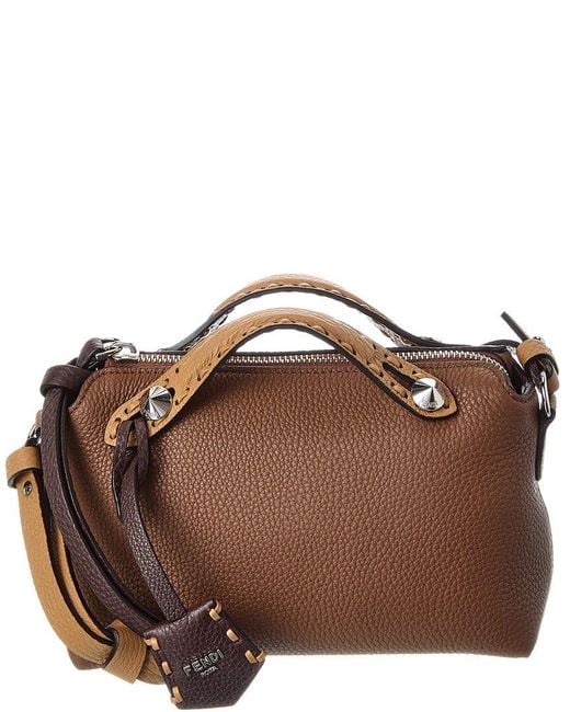 Fendi Brown By The Way Selleria Mini Leather Satchel