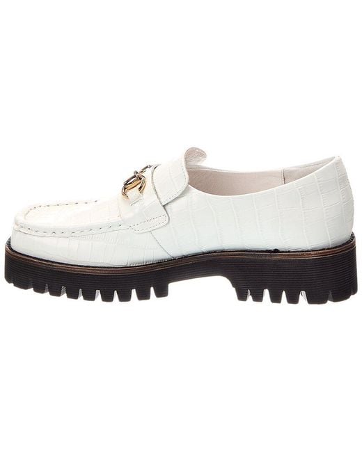 INTENTIONALLY ______ White Hk2 Croc Leather Loafer