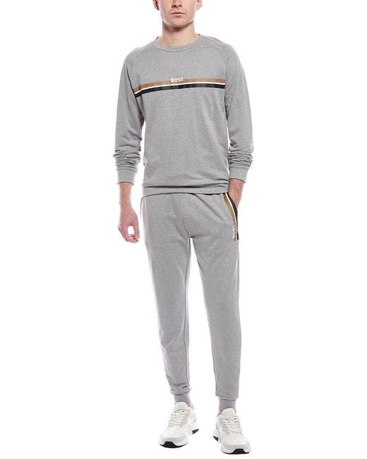 Boss Gray 2pc Authentic Sweatshirt & Pant Set for men