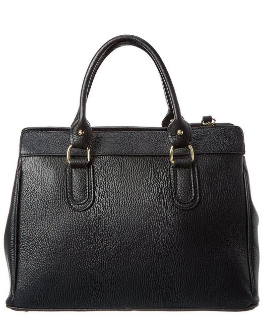 Italian Leather Black Satchel
