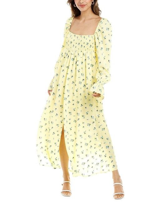 WeWoreWhat On/off Shoulder Smocked Maxi Dress in Yellow | Lyst