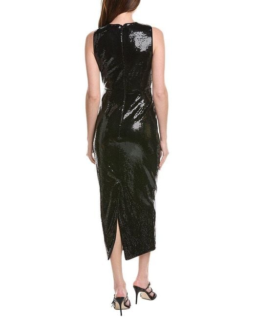 MILLY Black Tiana Floral Sequins Maxi Dress
