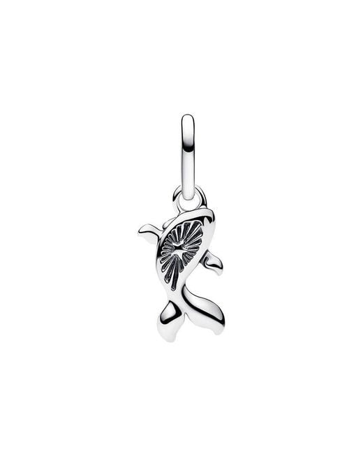 Pandora White Me Murano Glass Koi Fish Mini Dangle Charm