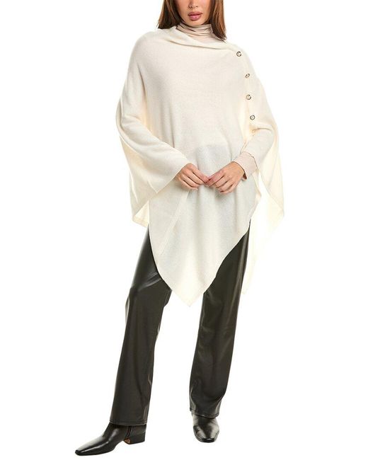 Sofiacashmere Natural Cashmere Button Shoulder Wrap