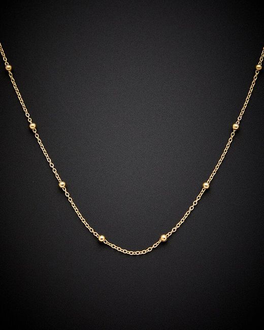 Italian Gold Black 14k Bead Station Necklace