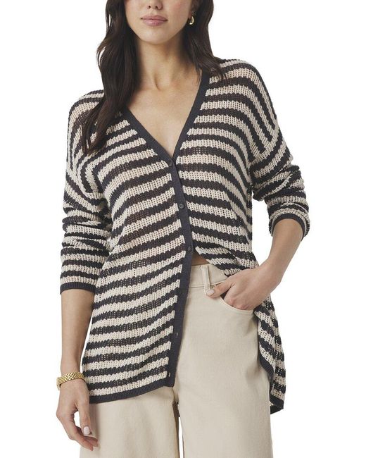 Splendid Gray Yasmine Linen-Blend Sweater
