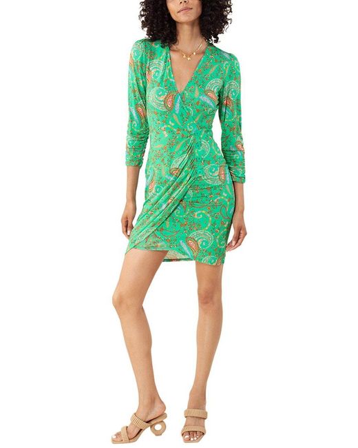 Hale Bob Green Draped Mini Dress