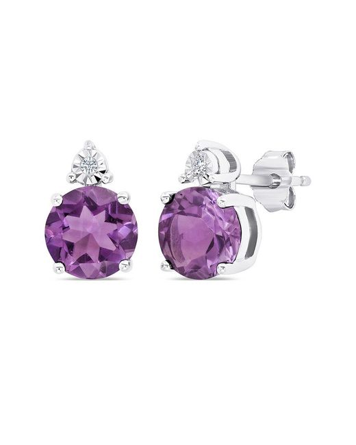 MaxColor Purple 2.40 Ct. Tw. Amethyst Stud Earrings
