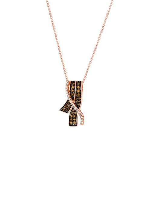 Le Vian White Le Vian Chocolate Gladiator 14k Rose Gold 0.44 Ct. Tw. Diamond Pendant Necklace