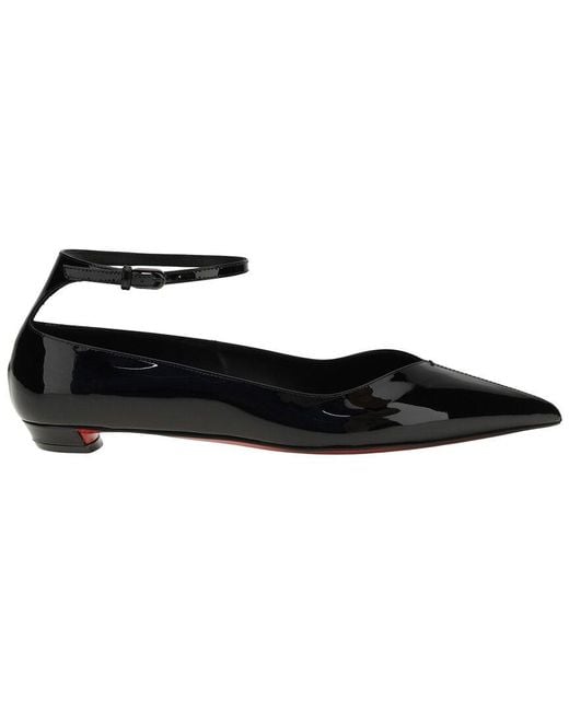 Christian Louboutin Black Dnu Erozeena Patent Ballerina Flat