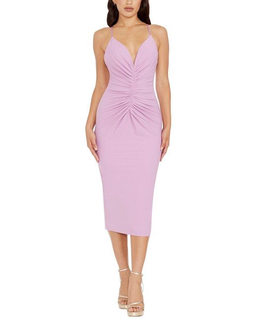 Dress the Population Purple Viv Midi Dress