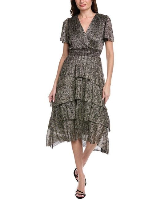 Vince Camuto Green Tiered Midi Dress