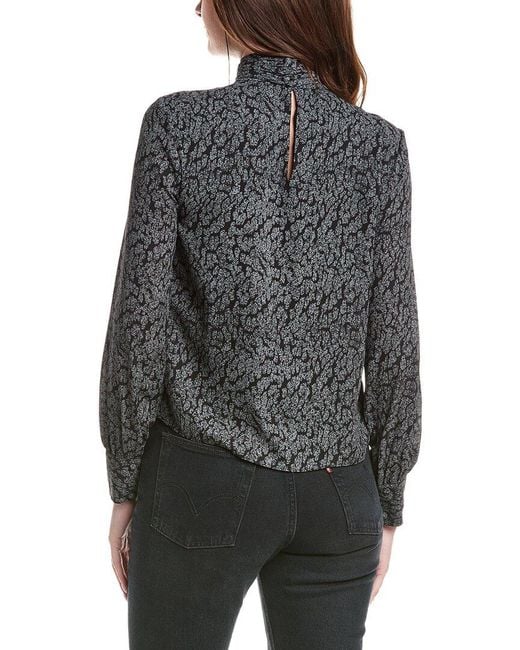 10 Crosby Derek Lam Red Valentine Neck Tie Blouse
