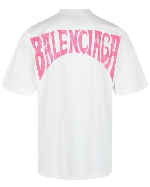 Balenciaga White Hand-Drawn Vintage T-Shirt for men